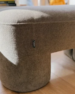Ławka tapicerowana DECORAH Boucle Brązowy