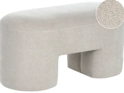 Ławka tapicerowana DECORAH Boucle Jasnobeżowy