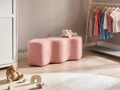 Ławka tapicerowana LITTLETON Boucle Różowy