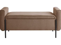 Best Ławka tapicerowana ze schowkiem LEWES Brązowy Wszystkie Akcesoria|Ławki Tapicerowane