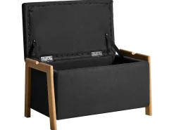 Ławka tapicerowana ze schowkiem EDLAND Czarny