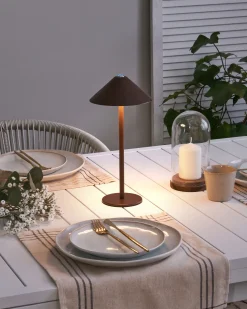 Bezprzewodowa lampa stołowa LED FRANCOLI Ze ściemniaczem Metal Brązowy