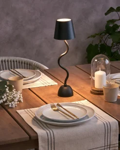 Bezprzewodowa lampa stołowa LED VOUGA Ze ściemniaczem Metal Czarny