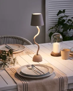 Bezprzewodowa lampa stołowa LED VOUGA Ze ściemniaczem Metal Beżowy