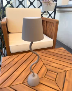 Bezprzewodowa lampa stołowa LED VOUGA Ze ściemniaczem Metal Beżowy