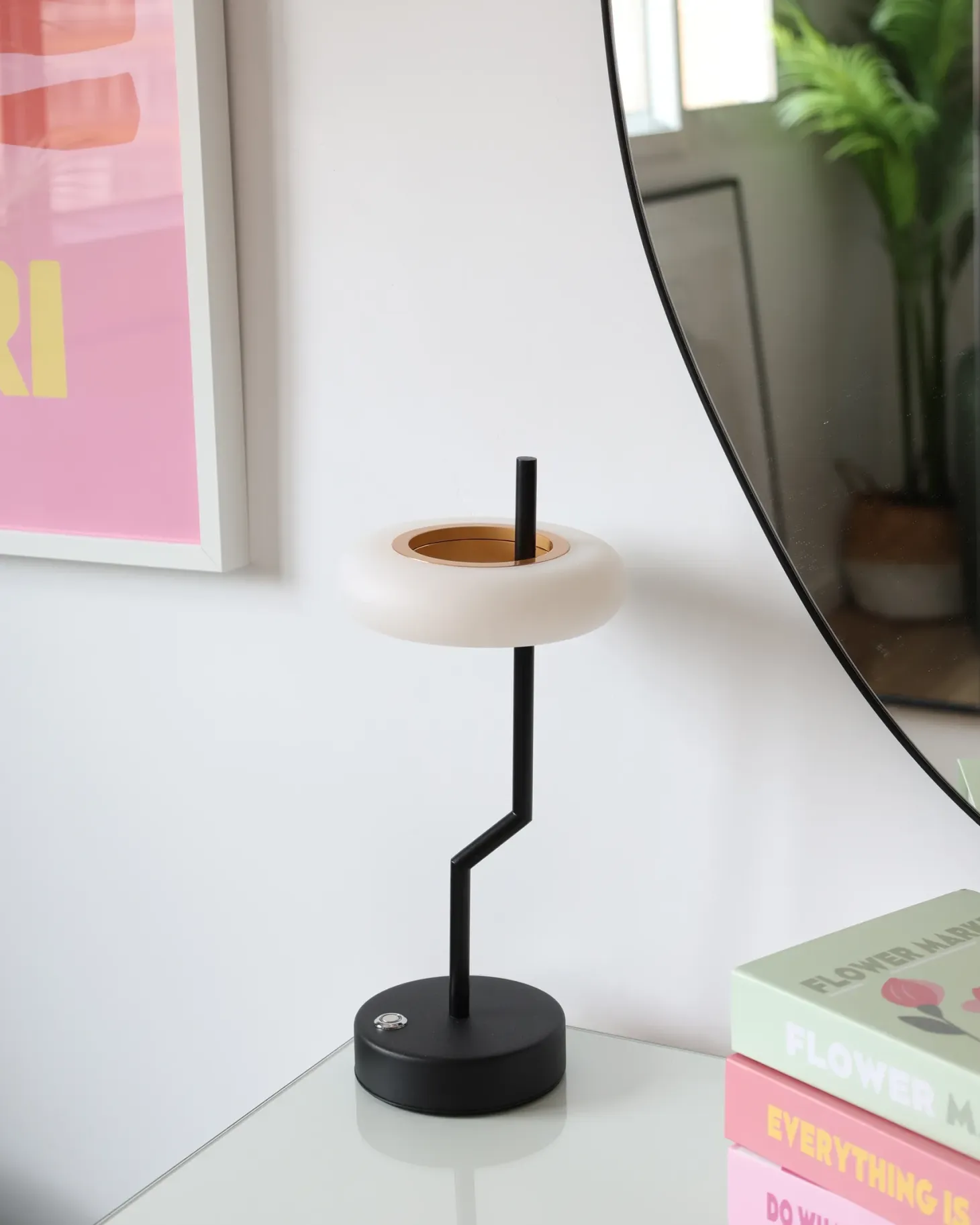 Bezprzewodowa lampa stołowa LED ALVIELA Ze ściemniaczem Metal Czarny