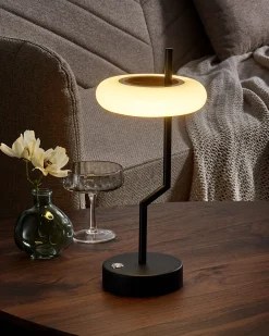 Bezprzewodowa lampa stołowa LED ALVIELA Ze ściemniaczem Metal Czarny