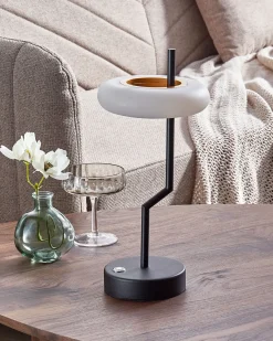 Bezprzewodowa lampa stołowa LED ALVIELA Ze ściemniaczem Metal Czarny