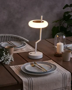 Bezprzewodowa lampa stołowa LED ALVIELA Ze ściemniaczem Metal Biały