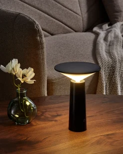 Bezprzewodowa lampa stołowa LED LEVIRA Ze ściemniaczem Metal Czarny