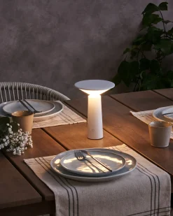 Bezprzewodowa lampa stołowa LED LEVIRA Ze ściemniaczem Metal Biały