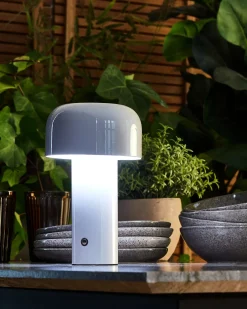 Bezprzewodowa lampa stołowa LED BESOS Ze ściemniaczem Metal Biały