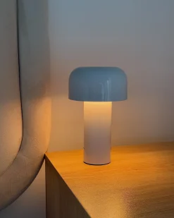 Bezprzewodowa lampa stołowa LED BESOS Ze ściemniaczem Metal Biały