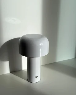 Bezprzewodowa lampa stołowa LED BESOS Ze ściemniaczem Metal Biały