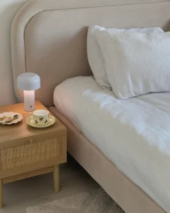 Bezprzewodowa lampa stołowa LED BESOS Ze ściemniaczem Metal Biały