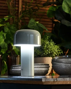 Bezprzewodowa lampa stołowa LED BESOS Ze ściemniaczem Metal Szary