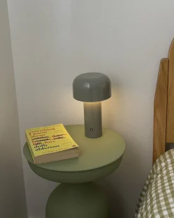 Bezprzewodowa lampa stołowa LED BESOS Ze ściemniaczem Metal Szary