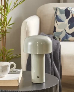 Bezprzewodowa lampa stołowa LED BESOS Ze ściemniaczem Metal Szary