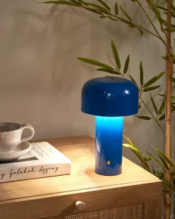 Bezprzewodowa lampa stołowa LED BESOS Ze ściemniaczem Metal Niebieski