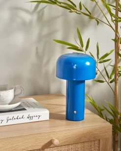 Bezprzewodowa lampa stołowa LED BESOS Ze ściemniaczem Metal Niebieski