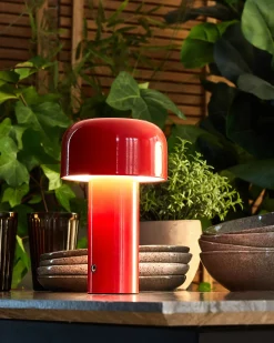 Bezprzewodowa lampa stołowa LED BESOS Ze ściemniaczem Metal Czerwony