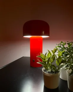 Bezprzewodowa lampa stołowa LED BESOS Ze ściemniaczem Metal Czerwony
