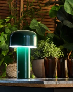 Bezprzewodowa lampa stołowa LED BESOS Ze ściemniaczem Metal Zielony