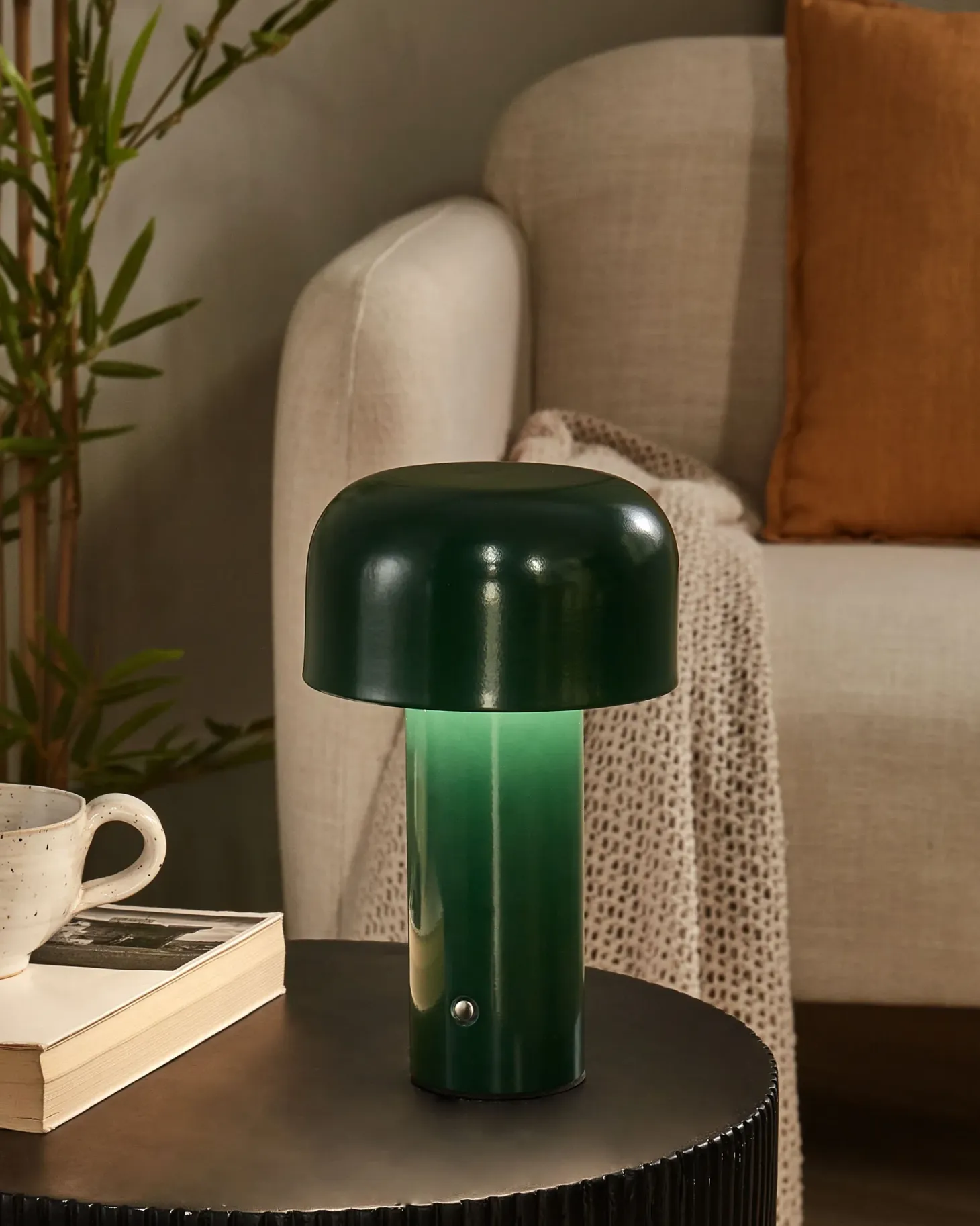 Bezprzewodowa lampa stołowa LED BESOS Ze ściemniaczem Metal Zielony