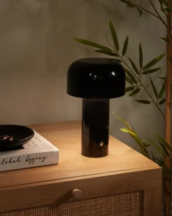 Bezprzewodowa lampa stołowa LED BESOS Ze ściemniaczem Metal Czarny