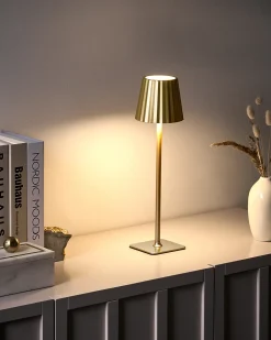 Bezprzewodowa lampa stołowa LED ABARO Ze ściemniaczem Metal Złoty