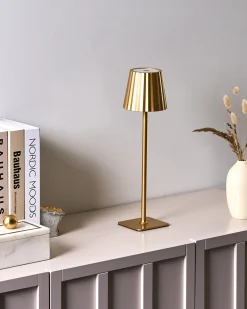 Bezprzewodowa lampa stołowa LED ABARO Ze ściemniaczem Metal Złoty