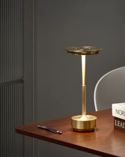 Bezprzewodowa lampa stołowa LED MAGO Ze ściemniaczem Metal Złoty