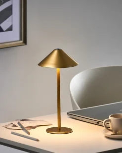 Bezprzewodowa lampa stołowa LED MODJO Ze ściemniaczem Metal Złoty