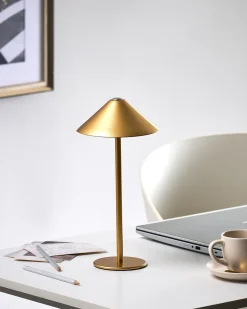 Bezprzewodowa lampa stołowa LED MODJO Ze ściemniaczem Metal Złoty