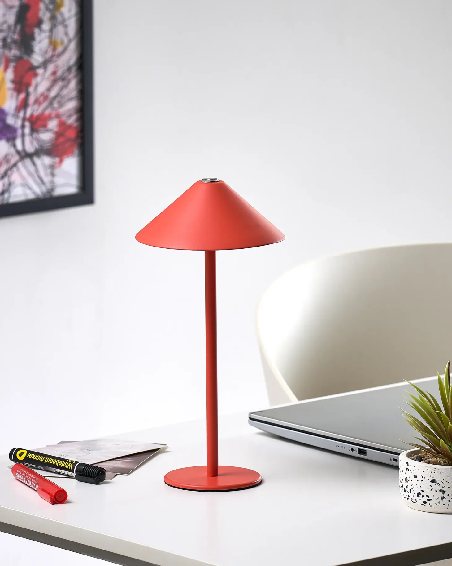 Bezprzewodowa lampa stołowa LED MODJO Ze ściemniaczem Metal Czerwony