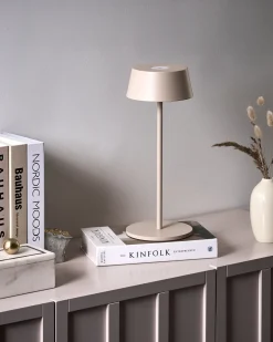 Bezprzewodowa lampa stołowa LED GUDER Ze ściemniaczem Metal Beżowy