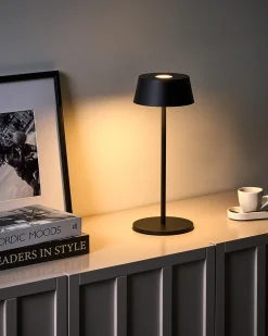Bezprzewodowa lampa stołowa LED GUDER Ze ściemniaczem Metal Czarny