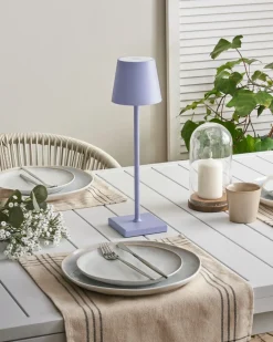 Bezprzewodowa lampa stołowa LED BACEIRO Metal Jasnofioletowy