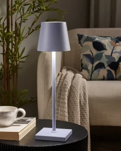 Bezprzewodowa lampa stołowa LED BACEIRO Metal Jasnofioletowy