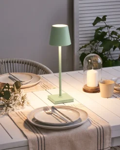 Bezprzewodowa lampa stołowa LED BACEIRO Metal Jasnozielony