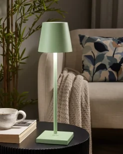 Bezprzewodowa lampa stołowa LED BACEIRO Metal Jasnozielony