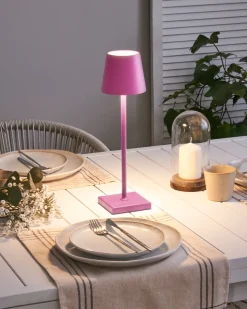 Bezprzewodowa lampa stołowa LED BACEIRO Metal Różowy