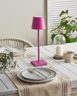 Bezprzewodowa lampa stołowa LED BACEIRO Metal Różowy
