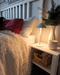 Bezprzewodowa lampa stołowa LED FRANCOLI Ze ściemniaczem Metal Biały