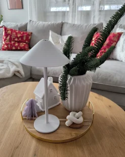 Bezprzewodowa lampa stołowa LED FRANCOLI Ze ściemniaczem Metal Biały