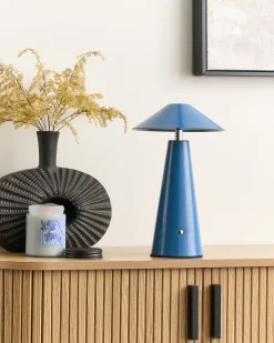 Bezprzewodowa lampa stołowa LED APAYAO Ze ściemniaczem Metal Niebieski