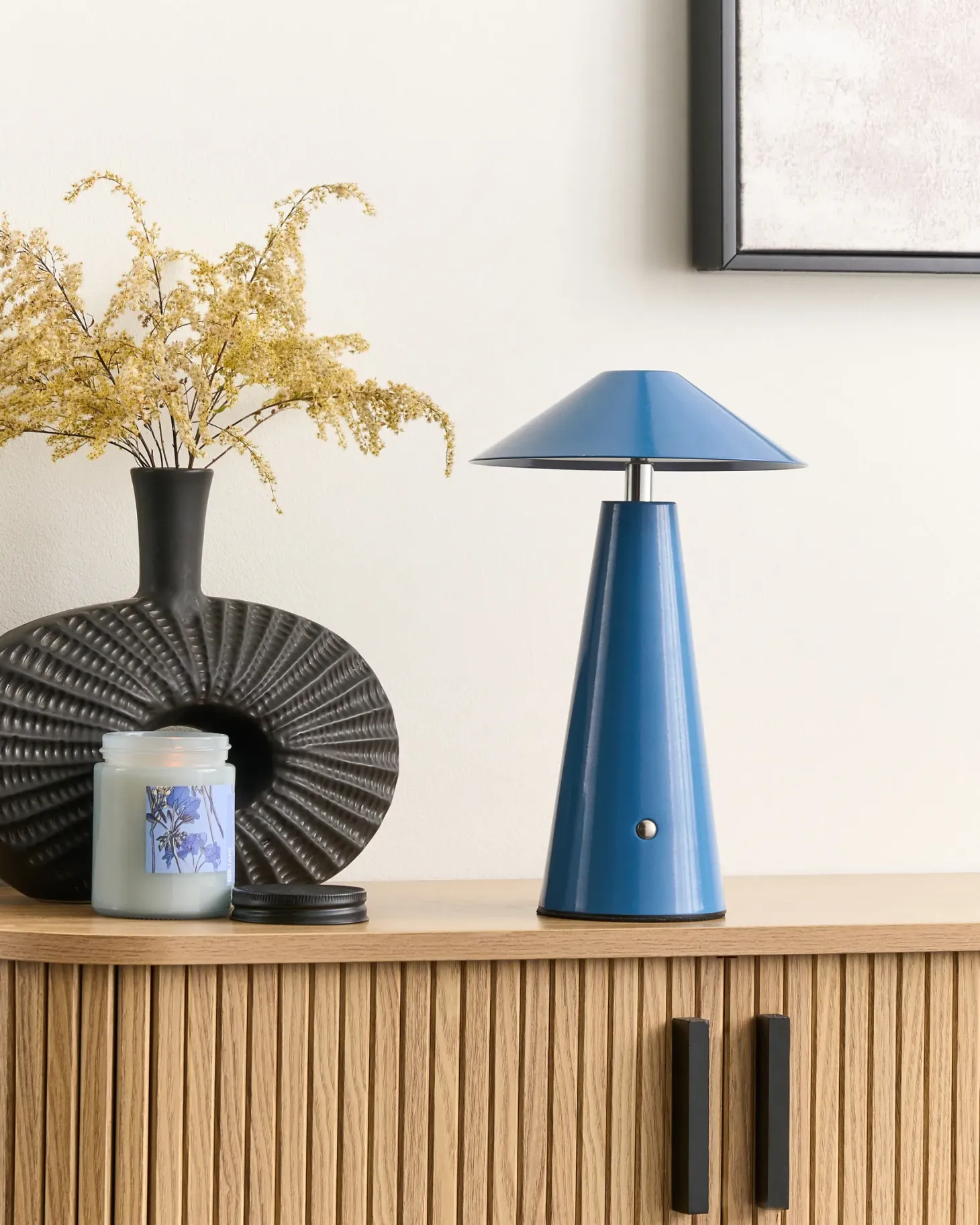 Bezprzewodowa lampa stołowa LED APAYAO Ze ściemniaczem Metal Niebieski
