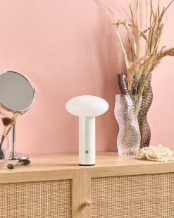 Bezprzewodowa lampa stołowa LED BUAYAN Ze ściemniaczem Metal Biały