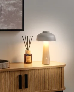 Bezprzewodowa lampa stołowa LED AGUSAN Ze ściemniaczem Metal Szary