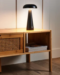 Bezprzewodowa lampa stołowa LED BOCONO Ze ściemniaczem Metal Czarny
